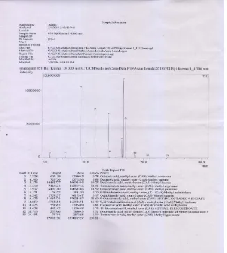Gambar L4.3 Hasil Kromatogram Analisis GC/MS pada 1:4, 5 jam   