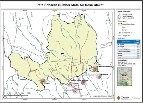 Gambar 4. Peta Sebaran Lokasi Sumber Mata Air Desa Claket 16