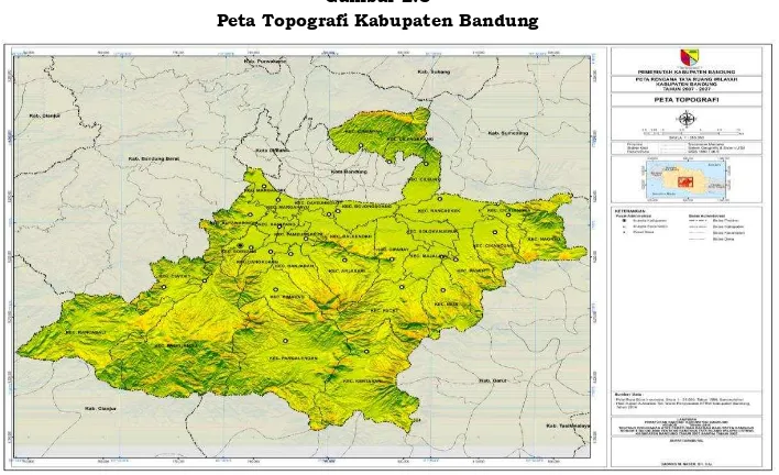 Gambar 2.3 Peta Topografi Kabupaten Bandung 