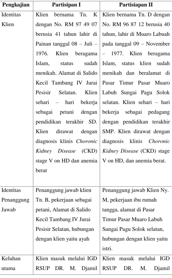 Tabel 4.1   Hasil Pengkajian 