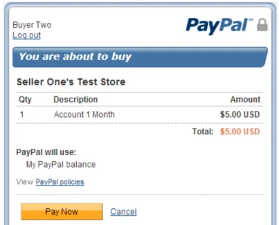 Gambar 4.6. Tampilan review pembayaran PayPal 
