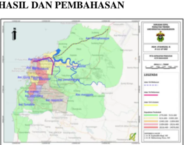 Gambar 1. Peta Kepadatan Penduduk Kota Makassar 