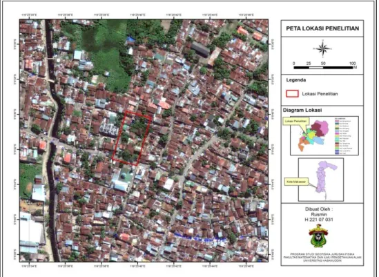 Gambar III.1. Peta lokasi  penelitian di Kota Makassar (Palulungan, 2012). 