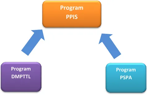 Gambar 3-1  Hubungan antara program teknis (PPIS) dengan program generik (DMPTTL dan  PSPA) 
