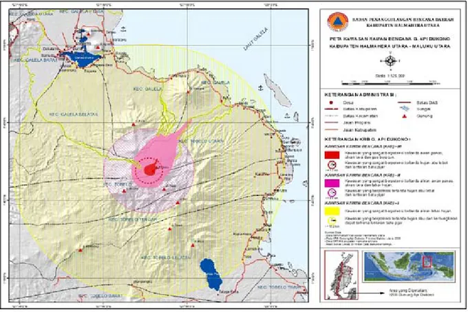 Gambar 3. Peta Kawasan Rawan Bencana Gunung Api Dukono.