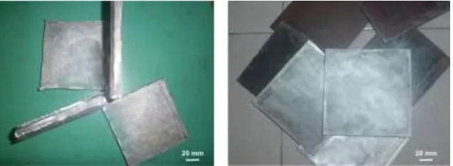 Gambar 1. Hasil proses pengecoran aluminium pada plat baja sebagai panel balistik 