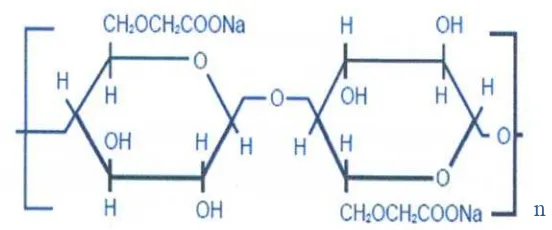 Gambar 3. Struktur CMC (Carboxyl Methyl Cellulose)(Kamal, 2010) 