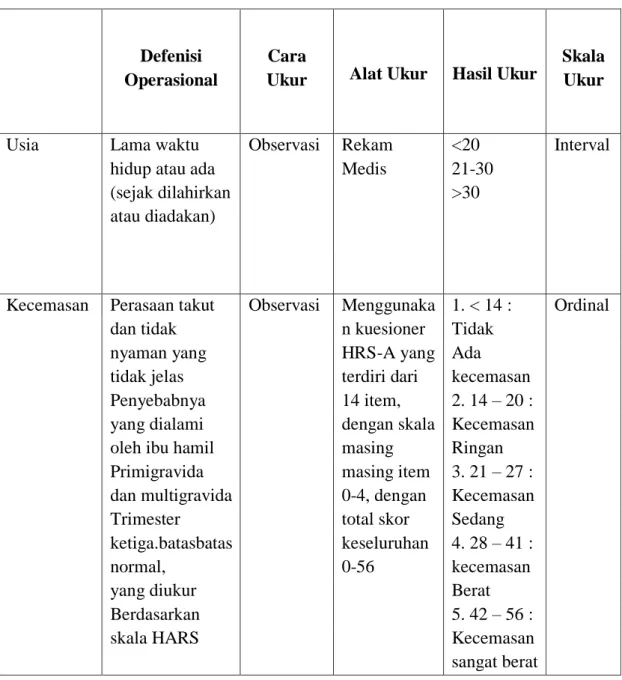 Tabel 3.1. Definisi operasional. 
