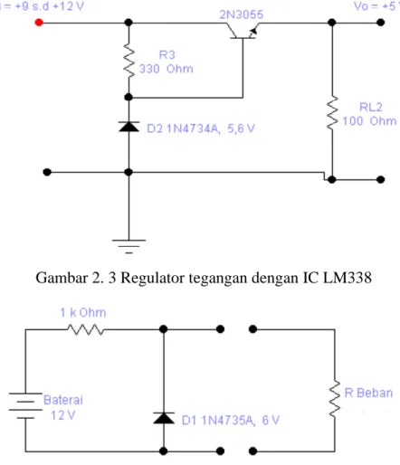 Gambar 2. 3 Regulator tegangan dengan IC LM338 