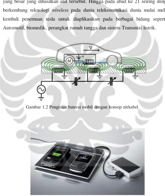 Gambar 1.2 Pengisian baterai mobil dengan  konsep nirkabel 