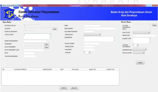 Gambar 4.8 Form Input Data Buku 