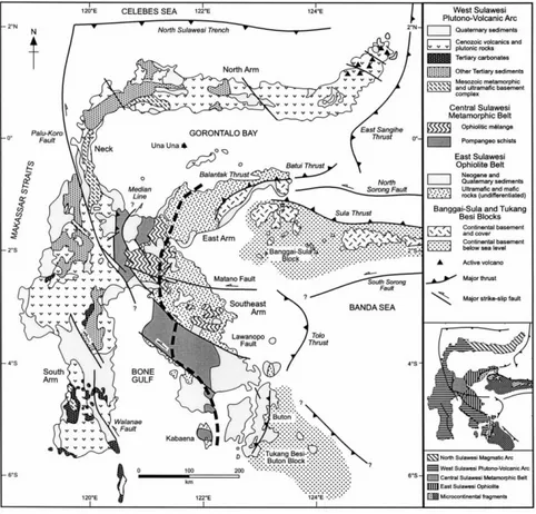 Gambar 2. Peta Geologi Sulawesi (Hall and Wilson, 2000) 