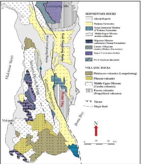 Gambar 5. Peta Geologi Sulawesi Selatan (Suyono dan Kusnama, 2010) 