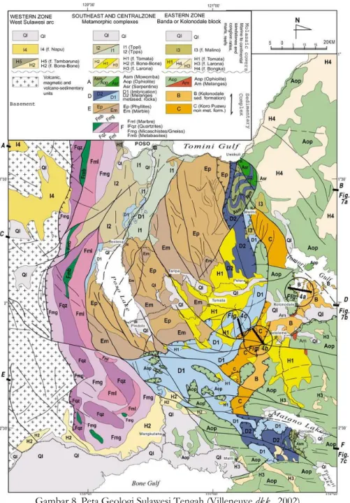Gambar 8. Peta Geologi Sulawesi Tengah (Villeneuve dkk., 2002)  