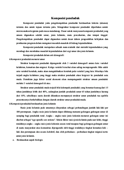 Komposisi Penduduk Yaitu Pengelompokkan Penduduk Berdasarkan Kriteria.docx