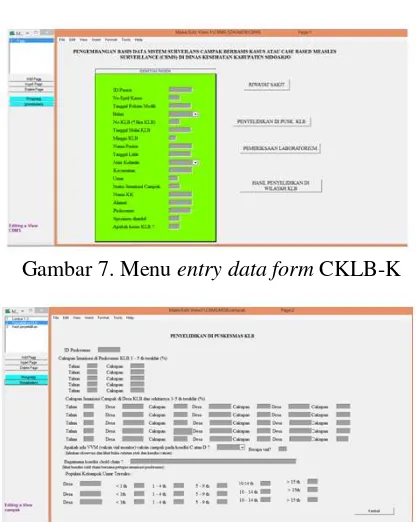 Gambar 7. Menu entry data form CKLB-K 