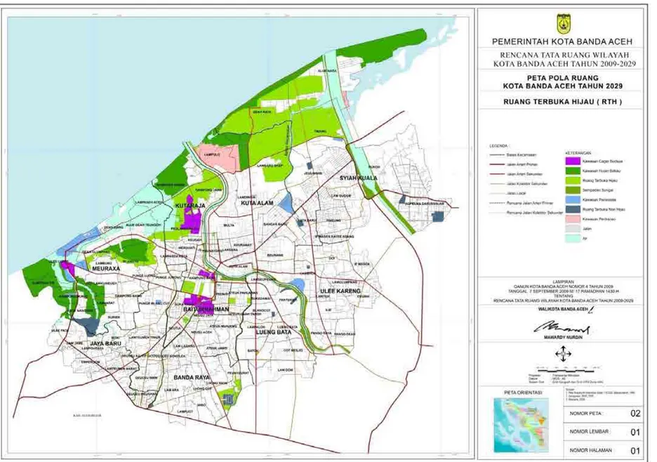 Gambar 5.6 Rencana RTH kota Banda Aceh (20,52 %) 
