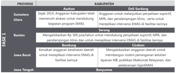 Tabel 1. Pencapaian Pokja dalam advokasi untuk sumber daya keuangan April-Juni 2015