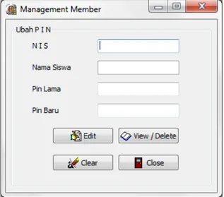 Gambar 7. Tampilan Form Management Member Form Input View / Delete