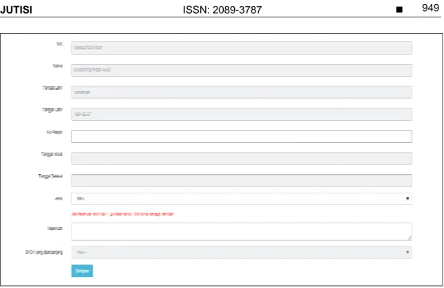 Gambar 6 Form data permohonan SKCK pengguna. 
