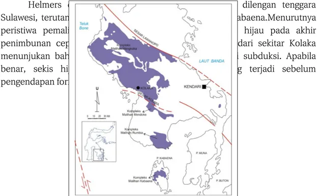 Gambar 1.3 Peta Geologi Lengan Tenggara Sulawesi (disederhanakan dan dimodifikasi dari Rusmana dkk,1993;Simandjuntak dkk,1993a,b,c)