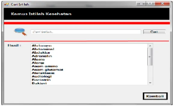 Gambar 7. Tampilan Cari Istilah 