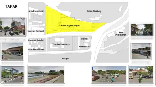 Gambar 2.2 Potensi dan Lingkungan Sekitar Lahan   Sumber: Google Maps, Joyoboyo-Surabaya (2014)