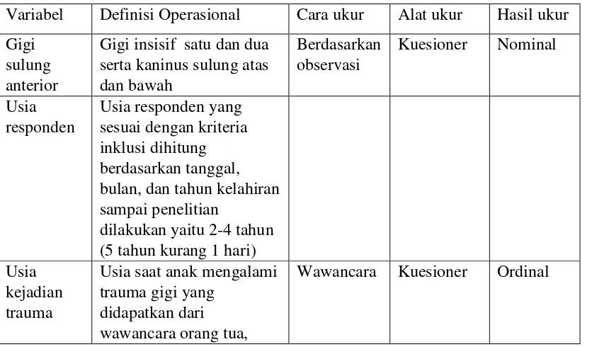 Tabel 4. Definisi Operasional 