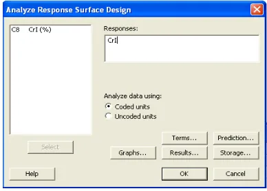 Gambar LA-9  Kotak Dialog Analyze Response Surface 