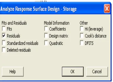 Gambar LA-10  Kotak Dialog Analyze Response Surface-Storage 