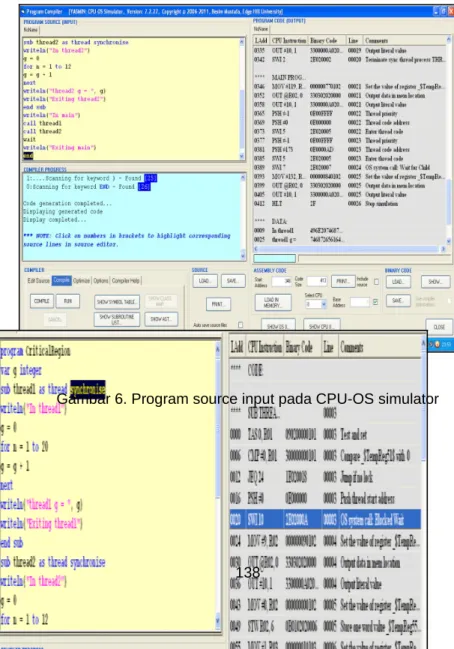 Gambar 6. Program source input pada CPU-OS simulator