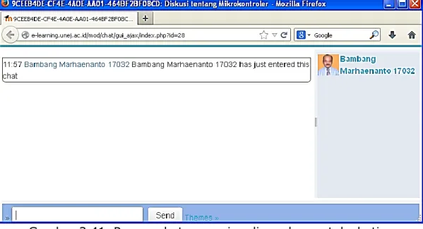 Gambar 3.41  Pop up chat room siap digunakan untuk chating  (3) Choice 
