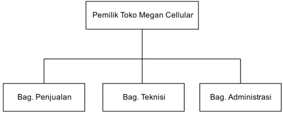 Gambar 3.1 Struktur organisasi pada Toko Handphone Megan Celluler