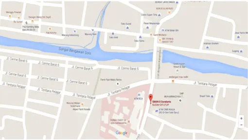 Gambar 4.1. Peta Lokasi SMA Negeri 8 Surakarta 