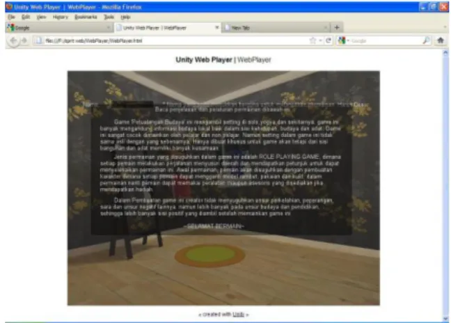 Gambar 5 Tampilan Game pada web  browser 