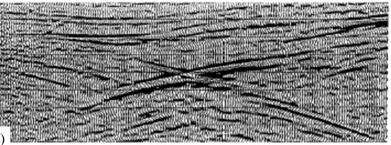 Figure 10d. Seismic examples of a burried focus.  (a) Stacked section showing the bow-tie effect