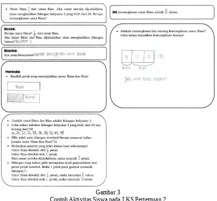 Gambar 3Contoh Aktivitas Siswa pada LKS Pertemuan 2