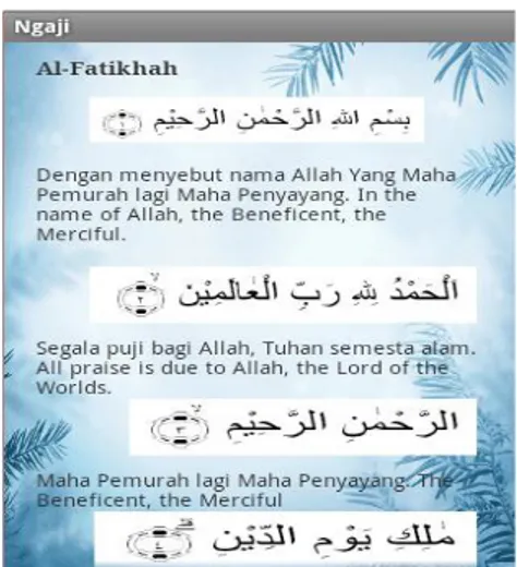 Gambar 19 Tampilan menu Al-fatikhah  Tampilan Menu An-Naas 