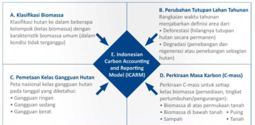 Gambar 1-2. Skema dalam penghitungan karbon di Indonesia, Sumber: IAFCP (2012) 