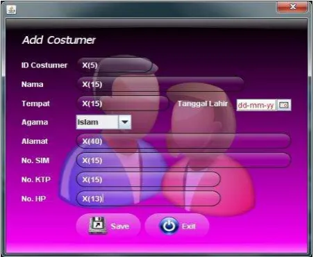Gambar 8 Desain input data asuransi 