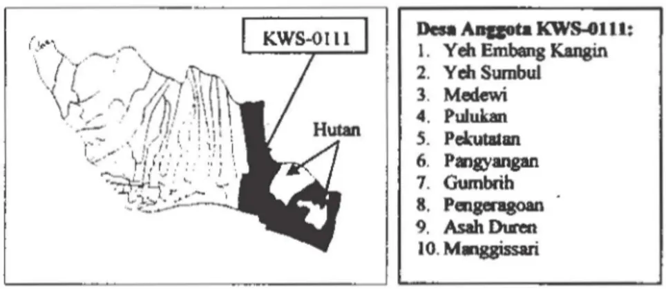 Gambar 31  Peta dan nama desa anggota kawasan KWS..o Ill. 