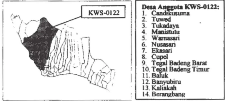 Gambar 32  Peta dan nama desa anggota kawasan KWS-0122. 