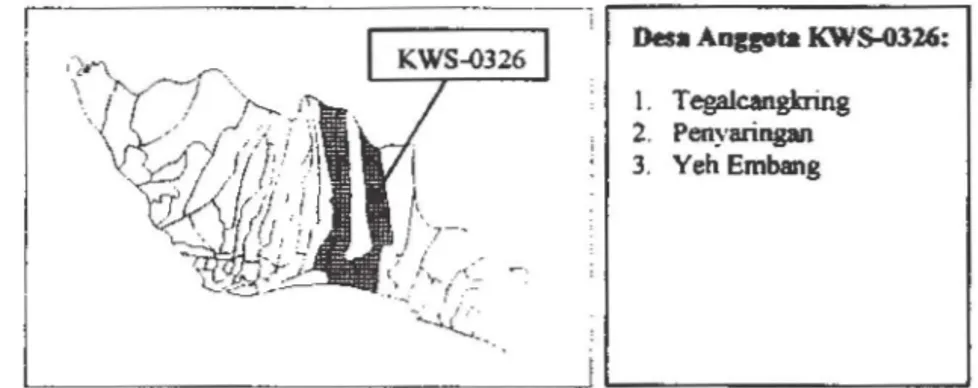 Gambar 34  Peta  dan  nama  desa  anggota kawasan KWS-0326. 