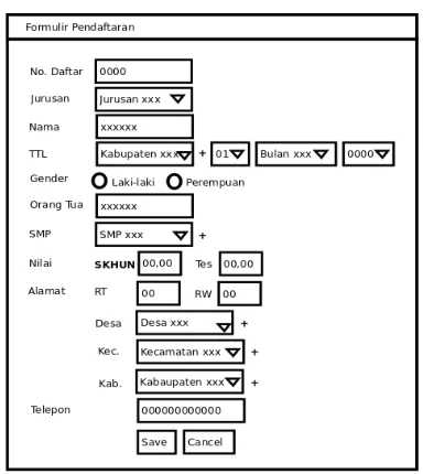 Gambar 3.9. Formulir Pendaftaran 