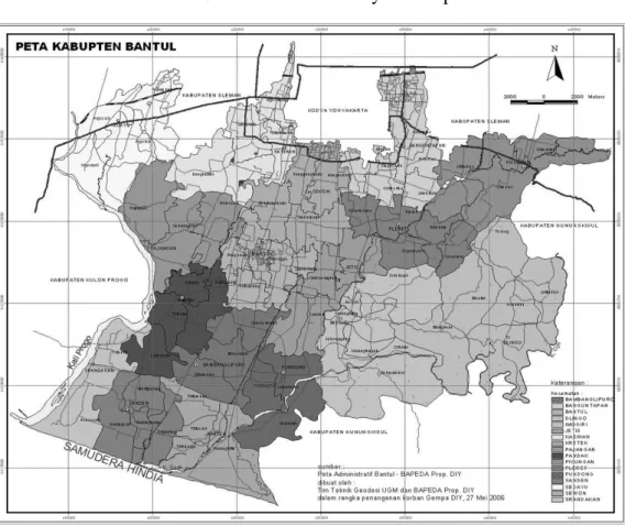 Gambar 1.2 Peta wilayah kabupaten Bantul 