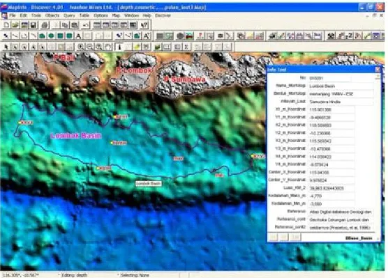Gambar 7. Geomorfologi cekungan Lombok sebagai cekungan busur muka (PPPGL, 2008) Cekungan sedimentasi