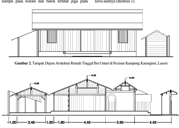 Gambar 2. Tampak Depan Arsitektur Rumah Tinggal Ibu Untari di Pecinan Kampung Karangturi, Lasem 