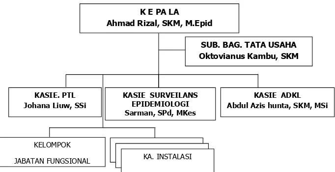 Gambar 1.1 Struktur Organisasi BTKLPP Kelas I Manado 
