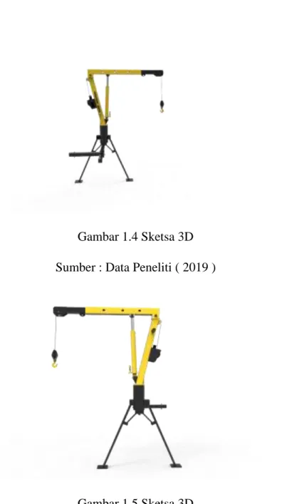 Gambar 1.4 Sketsa 3D  Sumber : Data Peneliti ( 2019 ) 