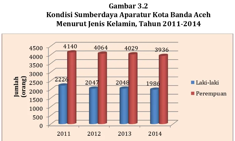 Gambar 3.2 Kondisi Sumberdaya Aparatur Kota Banda Aceh 